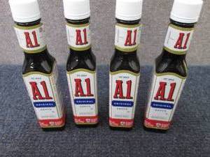 lot 352 image: 4- 5 oz A1 Original Sauce Best Date...