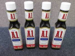 lot 355 image: 4- 5 oz A1 Original Sauce Best Date...