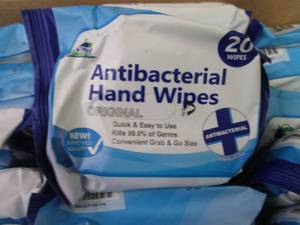 lot 364 image: 24- 20 ct pks Antibacterial Hand Wi...