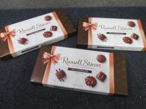 lot 404 image: 3- 9.4 oz Russell Stover Milk Choco...
