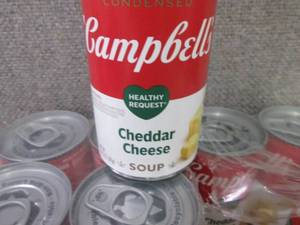 lot 422 image: 12- 10.75 oz Campbells Cheddar Che...
