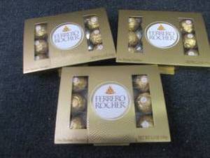 lot 425 image: 3- 5.3 oz Ferrero Rocher Hazelnut C...