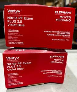 Ventyv Nitrile PF Exam, Violet Blue Gloves Size Medium