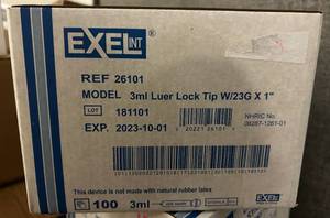 3mL Luer Lock tip with 23G x 1in