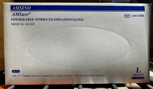Amsino Medical Grade Powder Free Nitrile Gloves expired