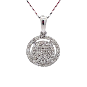12 Carat Diamond Cluster Halo 18 Necklace in White Gold $1,288 Retail