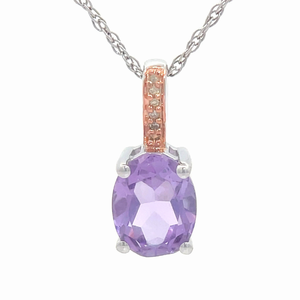 Lavender Amethyst and Diamond 18 Necklace