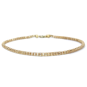 Wheat Link BraceletAnklet in 14k Yellow Gold $1,349 Retail