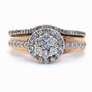 Diamond Round Halo Engagement Bridal Ring in Yellow Gold $1,820 Retail
