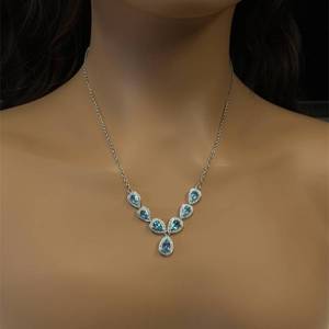 BRAND NEW Topaz & Diamond Raindrop Chandelier Necklace