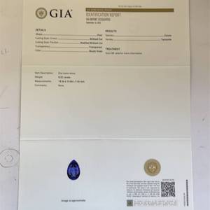 NEW Designer Oscar Friedman 10.70ct Tanzanite & Natural Diamond Antique Style Pendant Necklace in Platinum - $37,846 Appraisal Included