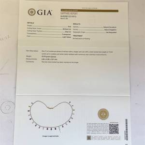 20.83 Carat GIA Certified RARE Natural Unheated Sapphire Station Charm & Natural Diamond Tennis Chain Necklace in 18k Yellow Gold - $78,464 Appraisal Included