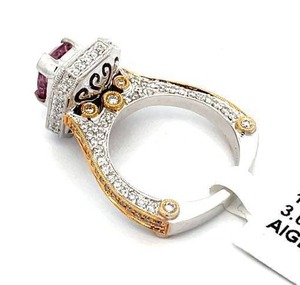 Brand New 4.16 Carat GIA Certified Natural Pink Sapphire & Natural Diamond Art Deco Euro Shank Ring in 18k Two-Tone Gold - $26,478 Appraisal Included VIDEO
