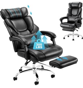 lot 4 image: Colamy Black Leather Office Chair
