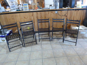 lot 128 image: 5 Dark Wood Chairs