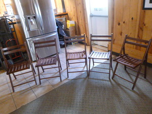lot 129 image: 5 Medium Wood Chairs