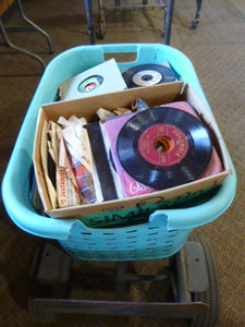 lot 58 image: Large Basket of 45 Records