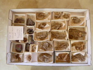 lot 103 image: Flat of Selenite and Peacock Ore