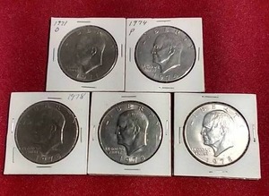 lot 37 image: (5) Eisenhower Dollars