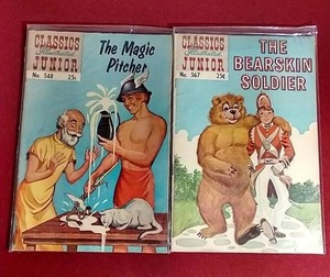 lot 52 image: (2) Vintage Classics Illustrated Junior Comics