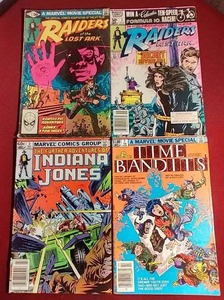 lot 74 image: (4) Vintage Marvel Movie Comics - Indiana Jones & Time Bandits