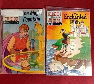 lot 114 image: (2) Vintage Classics Illustrated Junior Comics