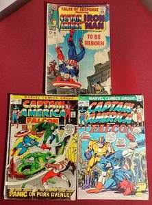 lot 116 image: (3) Vintage Captain America Comics