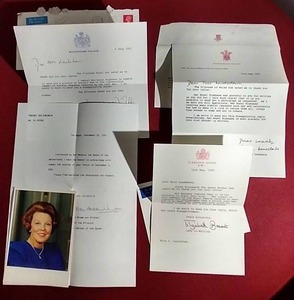 lot 131 image: Lot of 90s European Royalty Fan Mail Response Letters