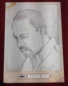 lot 160 image: Walking Dead Hand Drawn 11 Art Card