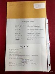 lot 224 image: Autographed 1990s Letter of Eddy Arnold