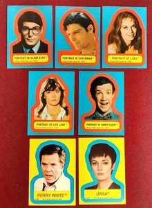 lot 230 image: (7) 1980 Topps Superman II Stickers