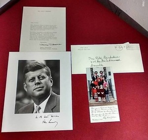 lot 254 image: Presidential Memorabilia - JFK & Lady Bird Johnson Photos