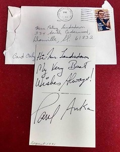 lot 256 image: Autographed 1990s Photo of Paul Anka