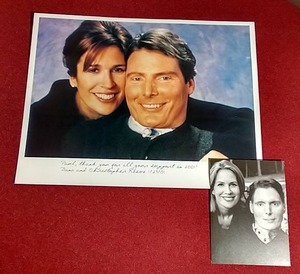 lot 260 image: (2) 1990s Christopher Reeve Fan Mail Photos