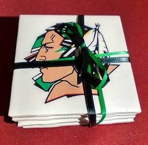 lot 272 image: (4) Fighting Sioux Coasters