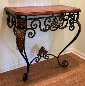 Maitland Smith Elegant Wrought Iron Console Table