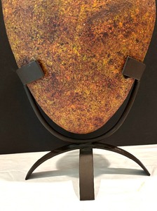 Viva el Barro Round Bottom Vase with Metal Stand