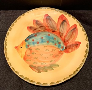 Beautiful Fish Motif Plate, made in Italy
