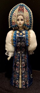Russian Handmade Porcelain Traditional Folk Costume Dolls