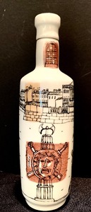 Hand Painted Porcelain Lidded Bottle Featuring Views of St. Petersburg Russia