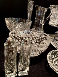 Variety of Vintage Glass and Crystal including a Waterford Crystal Cake Stand, Bohemian Crystal Flower Vases & More