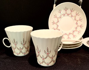 Vintage Imperial Russian Porcelain Factory (LFZ) Demitasse Six Piece Teacup Set