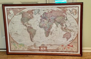 Framed National Geographic World Map