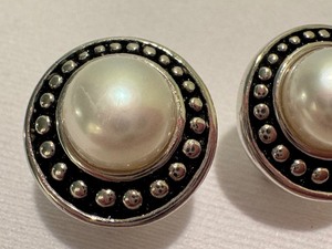 Pair of Sterling and Faux Pearl Earrings