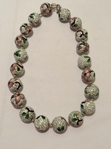 Hand Knotted Cloisonn Necklace
