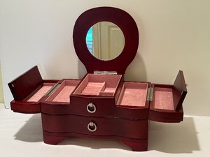 Beautiful Wooden Dresser Top Jewelry Chest