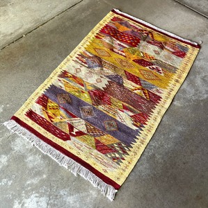 Hand Knotted Vibrant Wool Area Rug from Morocco