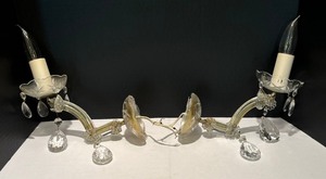 Pair of Crystal Wall Sconces  Lights from Czechoslovakia
