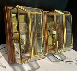 Vintage Wall Mount Light Fixtures with Brass Accents