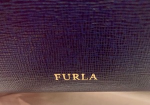FURLA Ink Blue Saffiano Leather D-light Satchel Handbag